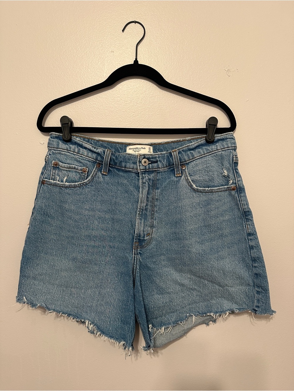 Abercrombie & Fitch Dad Short High Rise Blue Jean Shorts
